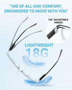 LUFF 4Pcs Anti-Blue-ray Reading Glasses Portable Ultra-Light Readers(2.5X)