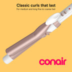 Conair Curling Iron, Double Ceramic, 1-in. Barrel, White/Rose Gold