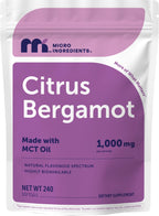 Micro Ingredients Citrus Bergamot Extract 1,000 mg for Men & Women, 240 Softgels | Natural Flavonoids & Polyphenols | Made with MCT Oil | Non‑GMO, Gluten‑Free & Soy‑Free