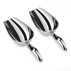 12 Oz 304 Stainless Steel Ice Scoop for Freezer & Ice Machine 2 Pack– Heavy Duty Metal Scooper, Dishwasher Safe, Multi-Purpose for Kitchen, Bar, Party, Wedding (Ice,Dry Goods) (Polished silver)
