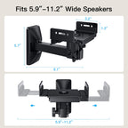 Pipishell Speaker Wall Mounts, Dual Side Clamping Bookshelf Mounting Bracket, Speaker Mounts for Surround Sound, Bookshelf Speakers up to 55 lbs, 1 Pair