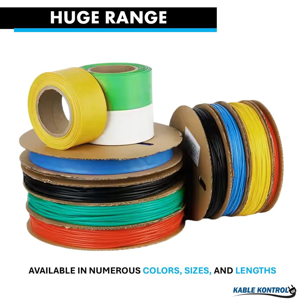 Kable Kontrol Heat Shrink Tubing - 1-1/2” Inch - 25' Ft Long, Green Polyolefin - 2:1 Industrial Shrink Tube & Cable Sleeve for Electrical Wire Insulation - Rated for 600 V
