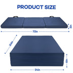 JZHLLA Foldable Fall Protection Mat for Elderly Blue Waterproof Non Slip Floor Mats with High-Resilience Foam 72 * 24 * 2 Inch Bedside Floor Mats for Elderly, Handicap, Senior