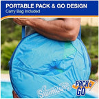 SwimWays Spring Float Premium Recliner with Canopy Pool Lounger, Inflatable Pool Floats Adult with Fast Inflation for Ages 15 & Up, Sky Blue