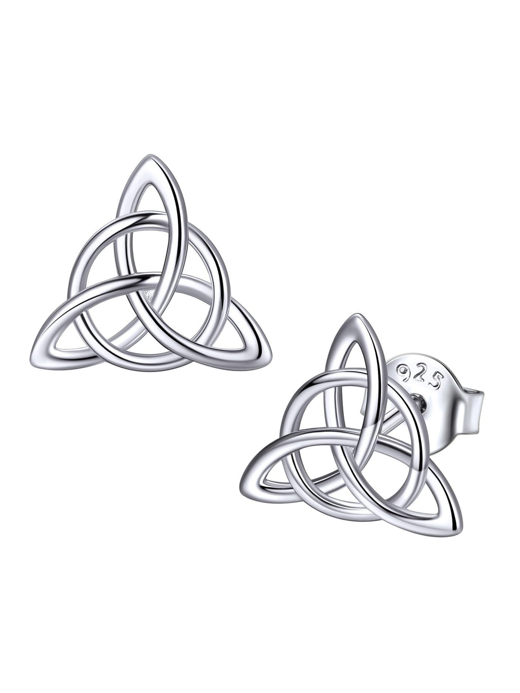 ChicSilver Sterling Silver Stud Earrings for Women Hypoallergenic Celtic Earrings Vintage Triquetra Triangle Studs Earrings Dainty Small Irish Jewelry for Women