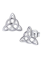 ChicSilver Sterling Silver Stud Earrings for Women Hypoallergenic Celtic Earrings Vintage Triquetra Triangle Studs Earrings Dainty Small Irish Jewelry for Women