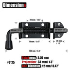 JQK Spring Loaded Barrel Bolt Latch, Heavy Duty 304 Stainless Steel Thickened 3mm Door Lock, 6.3 Inch Black, HSB410-BK-P2