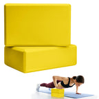 2 Pcs Yoga Blocks, 9"x6"x3" Foam Blocks Yoga Props for Pilates Stretching and Meditation Exercise Blocks Lightweight Yoga Essentials (Yellow, normal)