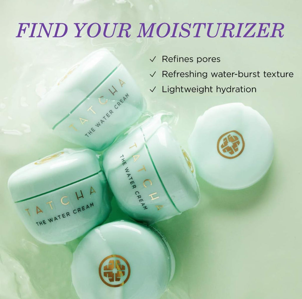 TATCHA The Water Cream | Cream Moisturizer for Face, Optimal Hydration For Pure Poreless Skin | Travel Size | 15 ml