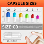 Empty Capsules 00 Separated, Vegan Capsules Empty 00 with Spoons and Medicine Bottle, Veggie Capsule Pill for Filling Supplements, 1000 Count