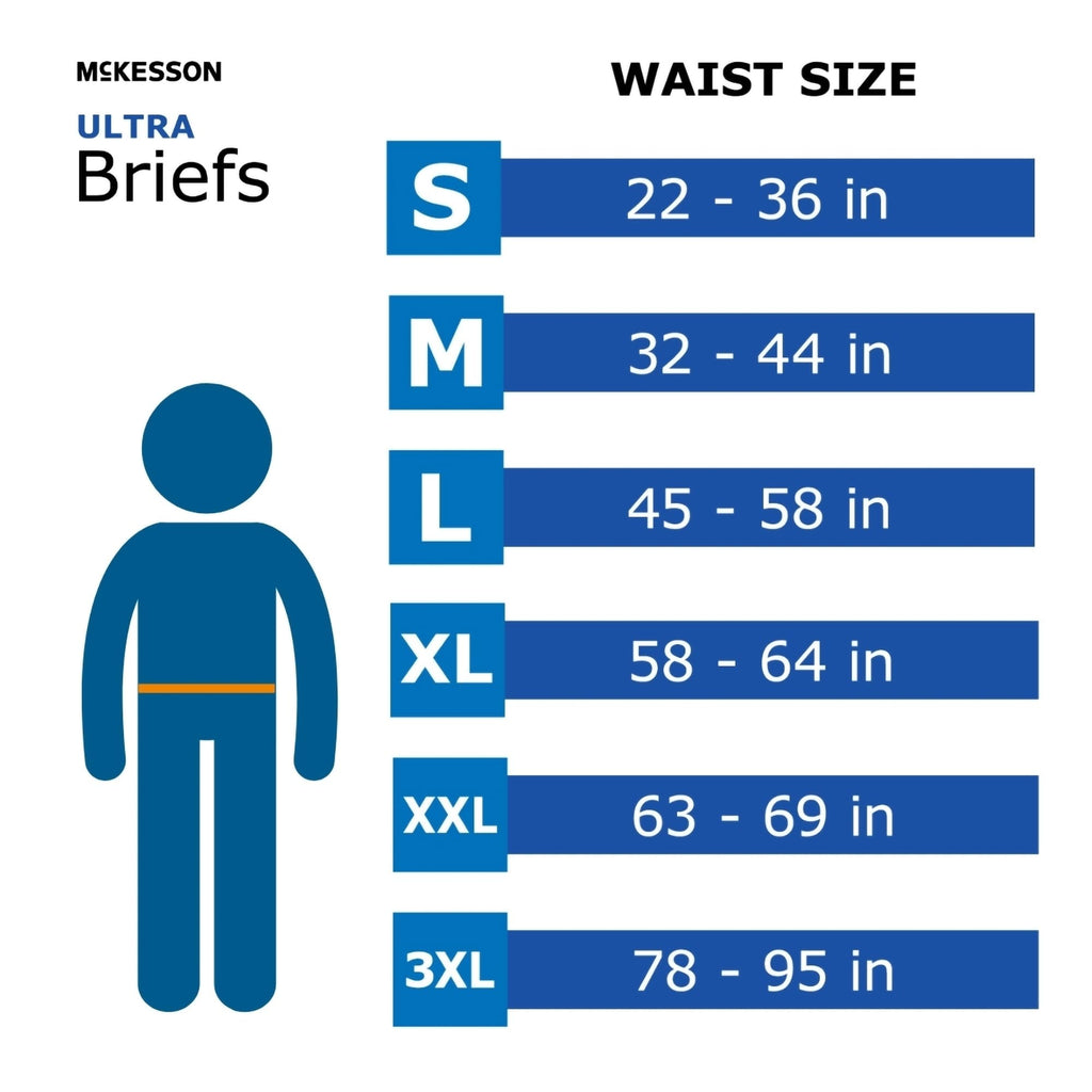 McKesson Ultra Briefs, [72 Count], Size L, 45-58 in. Incontinence Adult Diapers, Heavy Absorbency, Unisex, Disposable, Elastic Leg Gathers and Contoured Fit for Men and Women