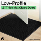 GORILLA GRIP Traffic Guard Indoor Outdoor Heavy Duty Door Mat, 29x17 Black