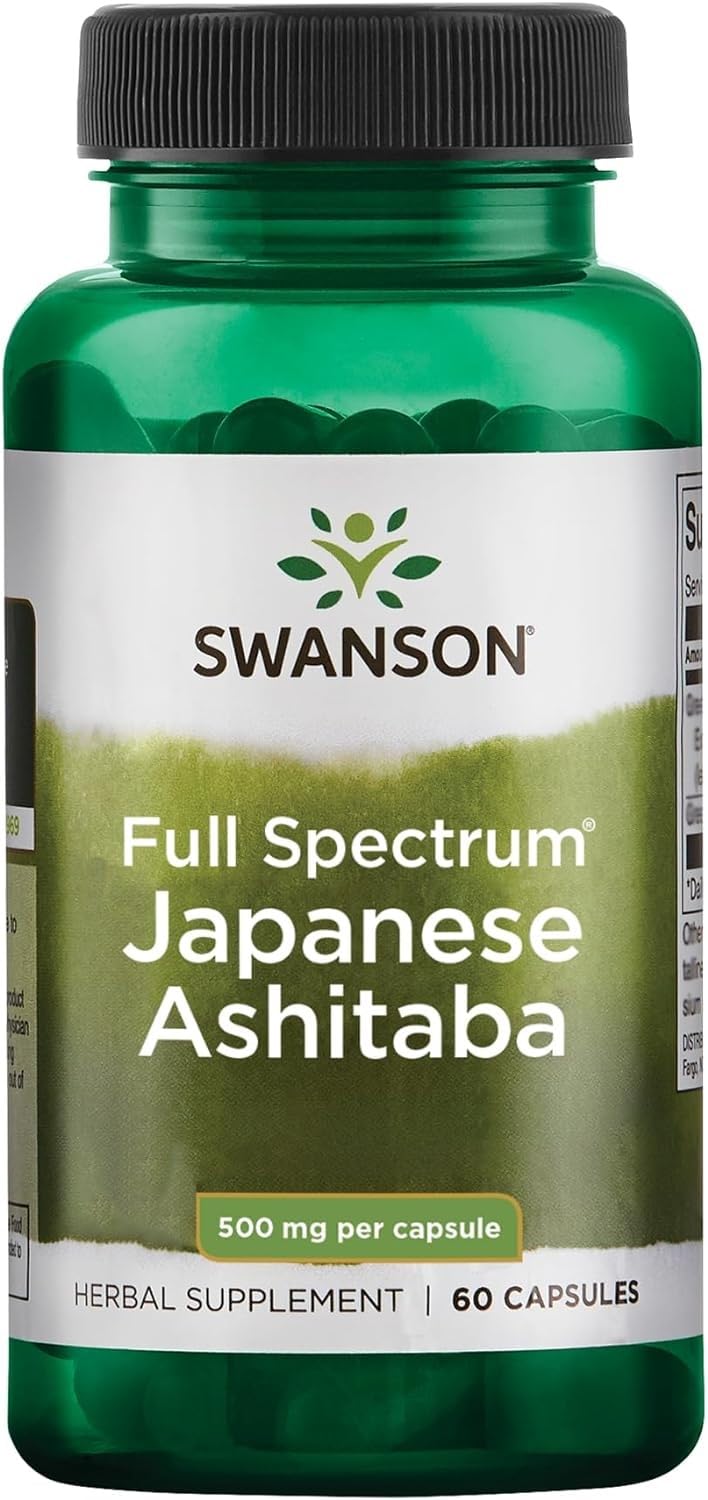 Swanson Japanese Ashitaba - Full Spectrum - Natural Formula for Immune System Support - (60 Capsules, 500mg Each)