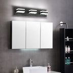 SOLFART LED Black Bathroom Vanity Light Fixtures Over Mirror 3 Lights Bath Lighting Restroom Light Modern Vanity Lights for Bathroom Bath Lights