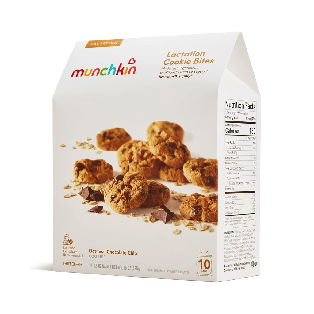 Munchkin Milkmakers Lactation Cookie Bites, Oatmeal Chocolate Chip