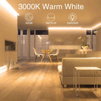 Warm LED Strip Lights,Onforu16.4ft Dimmable Strip Lighting,3000K 5m 12v Tape Light, 2835 LEDs Flexible Warm White Rope Light for Home,Kitchen,Under Cabinet,Bedroom, Christmas Decor, Non-Waterproof