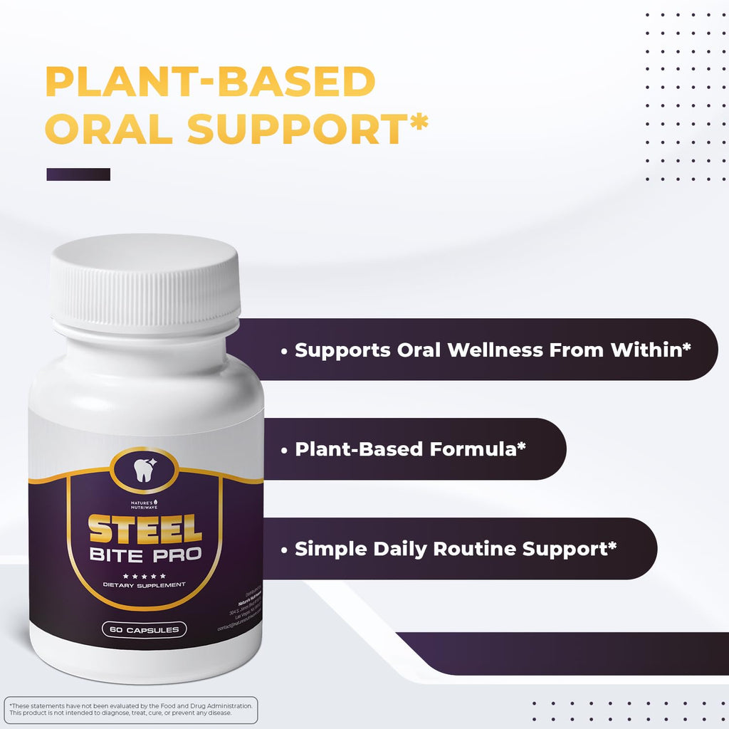 Steel Bite Pro – 23 Plant-Based Ingredients – 60 Ct, 1 Month Supply