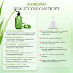 Aloderma 99% Organic Pure Aloe Vera Gel Made within 12 Hours of Harvest, 17.6oz Value Pump, Lightweight Non-Sticky Aloe Vera Gel for Sunburn Relief, Natural, Soothing Aloe Vera for Face & Hair