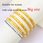 Ethlyn Large Sized Wrist Women Bracelets 2.7inch 18K Gold Plated Fixed Big Size Wrist Bangles Sets (4pcs /lot) (MY345)