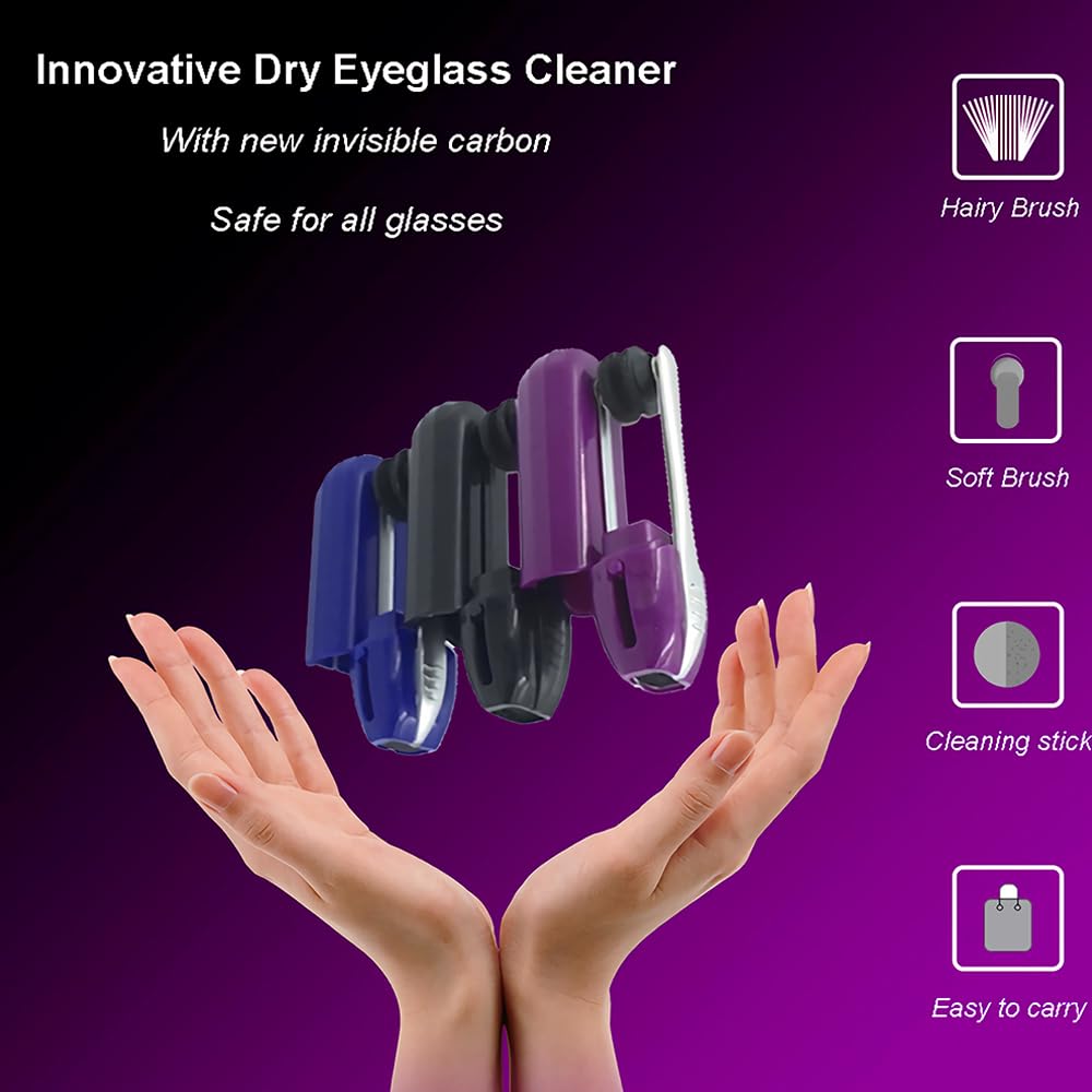 3Pcs Eyeglass Cleaner Kit, Portable Glasses Cleaning Kit for Eyeglasses and Sunglasses, Travel Lens Cleaner Set for Glasses