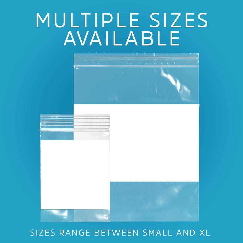 GPI - 4" x 6" - Bulk Pack of 500, 4 Mil Thick, Heavy Duty, Clear Plastic Reclosable Zip Bags, With Write-on White Block for Labeling, Strong & Durable Poly Baggies With Resealable Zipper Top Lock.