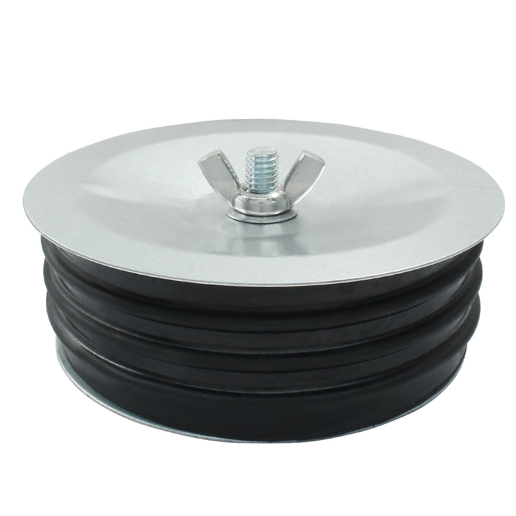 HARSKIYER 5 Inch Sewer Cleanout Cap, Durable Mechanical Test Plug Metal Sewer Drain Cover, Sewage Pipe Cap with Wing Nut for Pipes, Sinks, Pools