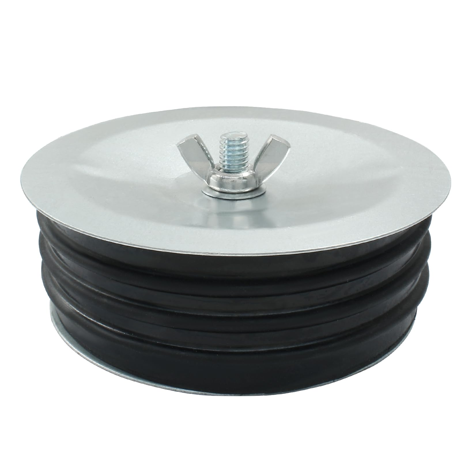 HARSKIYER 5 Inch Sewer Cleanout Cap, Durable Mechanical Test Plug Metal Sewer Drain Cover, Sewage Pipe Cap with Wing Nut for Pipes, Sinks, Pools