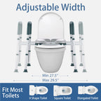Raised Toilet Seat with Handles, Toilet Seat Riser for Seniors with Adjustable Height & Width, 400lb Cozy Padded Elevated Toilet Seat for Elderly, Handicap and Disabled, Fit Any Toilet