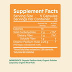 Bellway Super Fiber Capsules (6 Pack) - USDA Organic Psyllium Husk Capsules - Daily Psyllium Husk Fiber Supplement for Digestive Health and Regularity, Plant Based, Non-GMO, Kosher - 960 Capsules