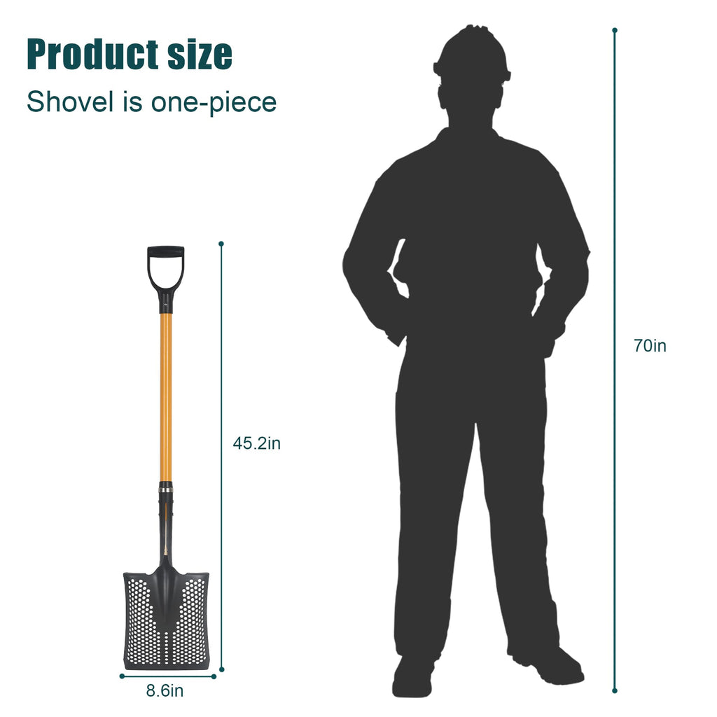 ZOYACREATE Sifting Shovel, 45 in Heavy Duty Sand Sifter Beach Chicken Coop