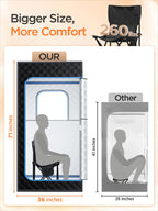 pikulLA Portable Sauna for Home, Personal Portable Steam Sauna Tent with 1200W 3L Steamer Heater, 15 Levels, Remote Control, Foldable Chair, Cozy Big Size 36 * 36 * 71 inches