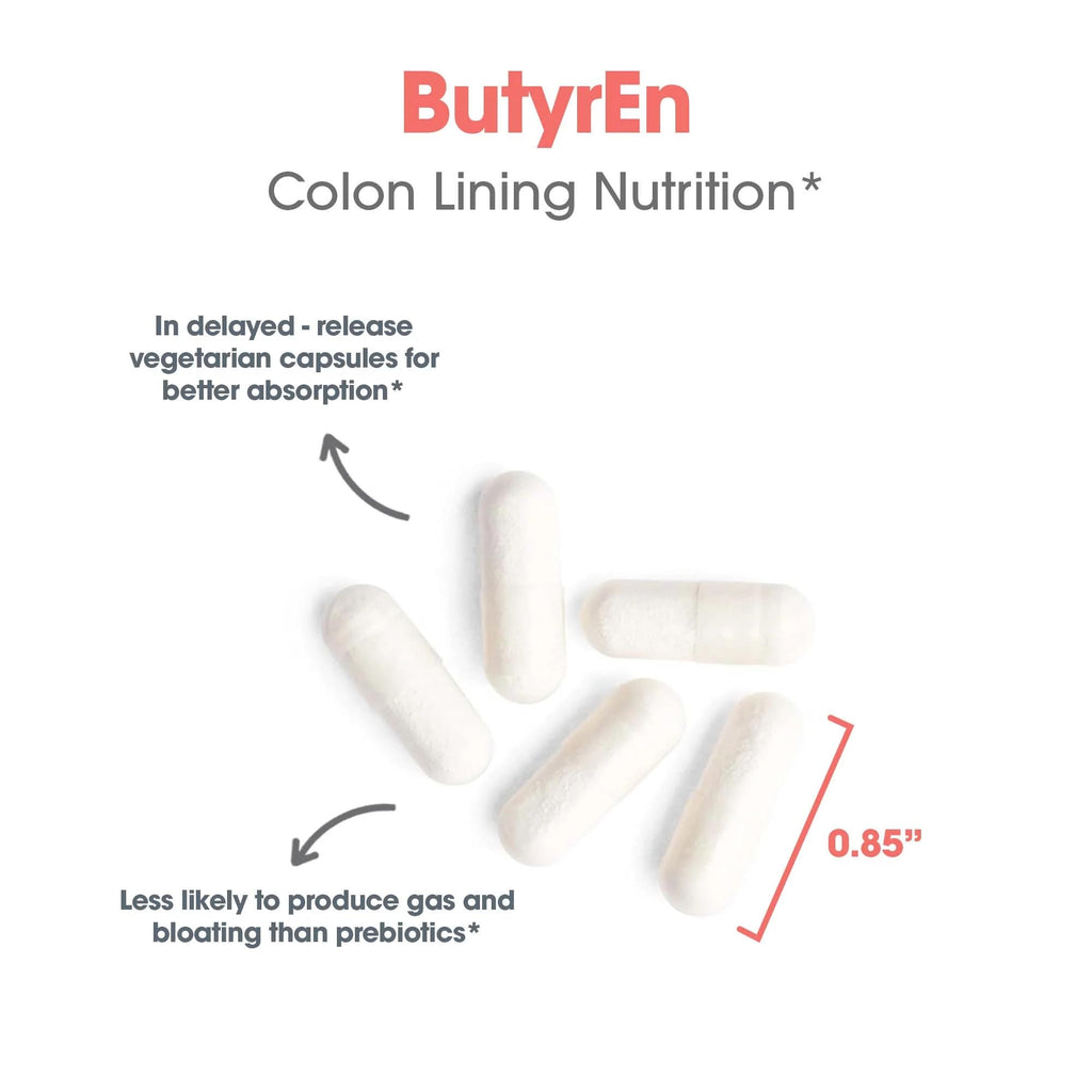 ARG ButyrEn Colon Lining Nutrition - Supports Gut and Colon Health - Digestive Support - Delivers 200 mg - Vegetarian & Hypoallergenic - 100 Servings - 100 Delayed-Release Capsules
