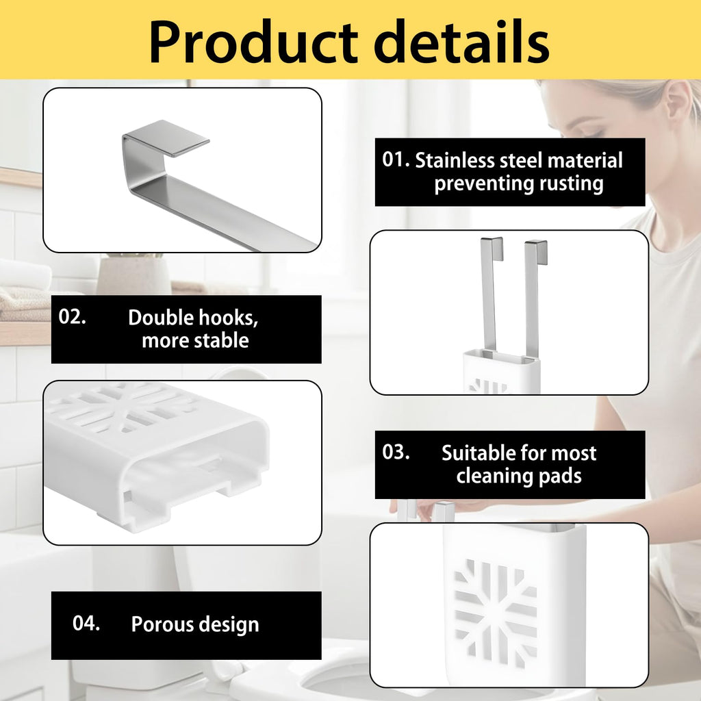 SJKHGU Toilet Tank Tablet Holder, Versatile Toilet Bowl Hanging Cleaner and Deodorizer Hanger, Prevents Flapper Jams & Residue, Extends Life of Drop-In Cleaner Tablets -2PCS