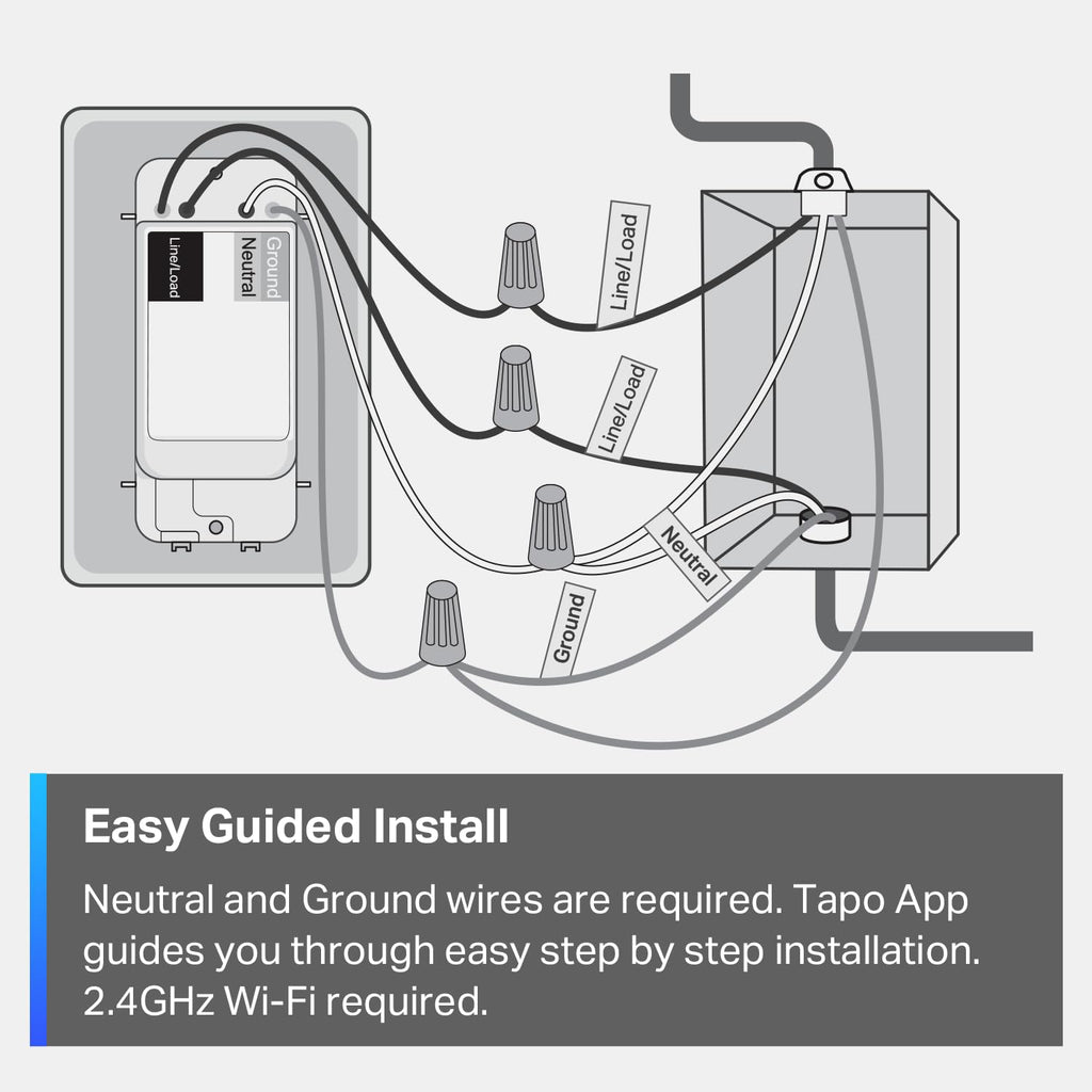 TP-Link Tapo Matter Smart Light Switch: Voice Control w/Siri, Alexa & Google Home | UL Certified | Timer & Schedule | Easy Guided Install | Neutral Wire Required | Single Pole | Tapo S505(2-Pack)