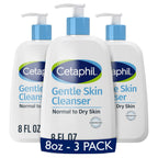 Cetaphil Face Wash, Hydrating Gentle Skin Cleanser for Dry to Normal Sensitive Skin, 8 oz, Pack of 3, Fragrance Free, Soap Free and Non-Foaming