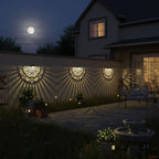 EKQ 6 Pack Solar Fence Lights Outdoor Wall Lights Black Plastic Solar Powered Deck Step Stair Lights Mandala Theme Waterproof Fence Solar Light for Garden Post Patio Backyard Yard Decor