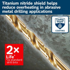 Bosch TI2155IM 7/16 in. Impact Tough™ Titanium Nitride Coated Drill Bit