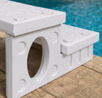 XtremepowerUS 2-Steps Heavy Duty Plastic Resin Spa Steps - Hot Tub, Inflatable Pool, and Patio Accessories, for Outdoor Use, Weatherproof Materials, White