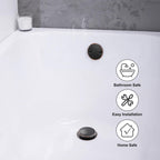 Oil Rubbed Bronze Bathtub Drain Tip-Toe Tub Trim Set with Two-Hole Overflow Faceplate Bathroom Tub Drains Replacement Conversion Kit