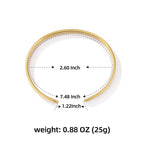 Be & Cheery Gold Bangle Bracelet for Women, 14k Gold Plated Adjustable Bracelet, Trendy Stackable Open Bracelet Bangle, Hypoallergenic Fashion Jewelry for Women, Chunky Dainty Bangle Cuff for Gifts (Polished, 1)