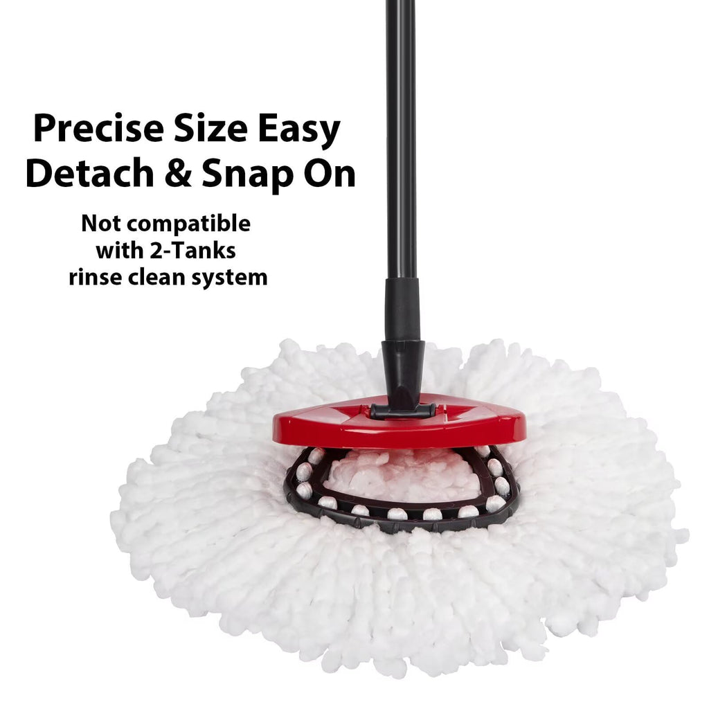 YUAKOU 4-Pack Mop Replacement Heads For Ocedar Mop Replace Head EasyWrin Spin Mop Heads Replacements, White Microfiber, Floor, Wall