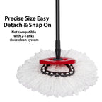 YUAKOU 4-Pack Mop Replacement Heads For Ocedar Mop Replace Head EasyWrin Spin Mop Heads Replacements, White Microfiber, Floor, Wall