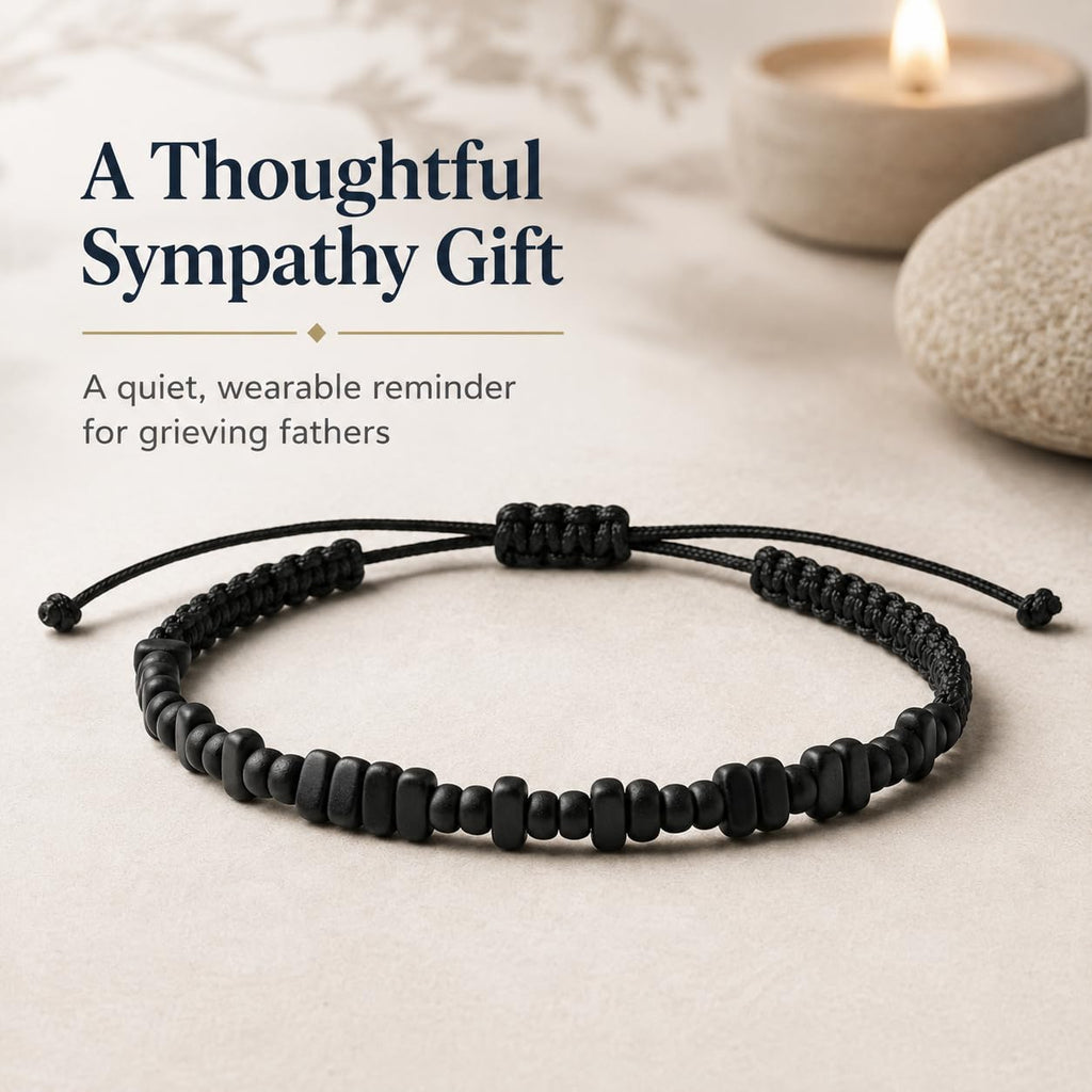 Live Gems - Daddy of an Angel Bracelet for Men – Miscarriage Gift for Dad – Loss of Baby Memorial – Sympathy Gift for Grieving Father – Hidden Message Morse Code Jewelry