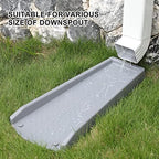 Rain Gutter Downspout Splash Block, Gutter Downspout Extensions for Water Drainage, 24" Gutter Splash Guards Downspout Extender, Fixable Down spout Drain Trays with PE Nails(1 Pack, Gray)