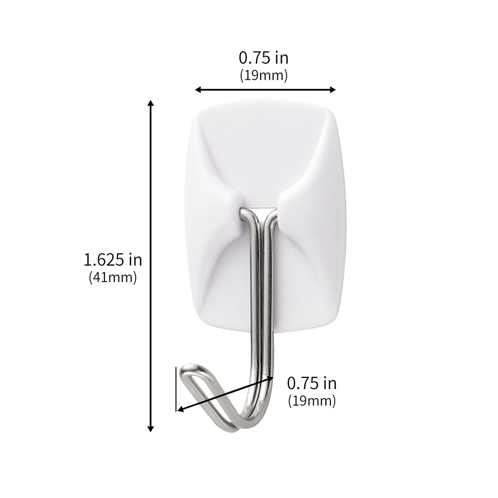 MOVELYST 20 Small Hooks+40 Removable Strips, White Wire Hanger Hooks, Heavy Duty with Adhesive Strips, Damage-Free Utility Hooks, No Tools Wall Hook for Hanging, Value Pack