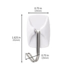 MOVELYST 20 Small Hooks+40 Removable Strips, White Wire Hanger Hooks, Heavy Duty with Adhesive Strips, Damage-Free Utility Hooks, No Tools Wall Hook for Hanging, Value Pack