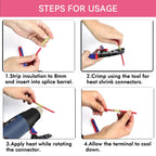 HKS 500 PCS Heat Shrink Butt Connector Red 22-16 AWG - Electrical Connectors - Tinned Red Copper 0.7mm - Automotive Marine Stereo Boat Crimp - Waterproof and Insulated