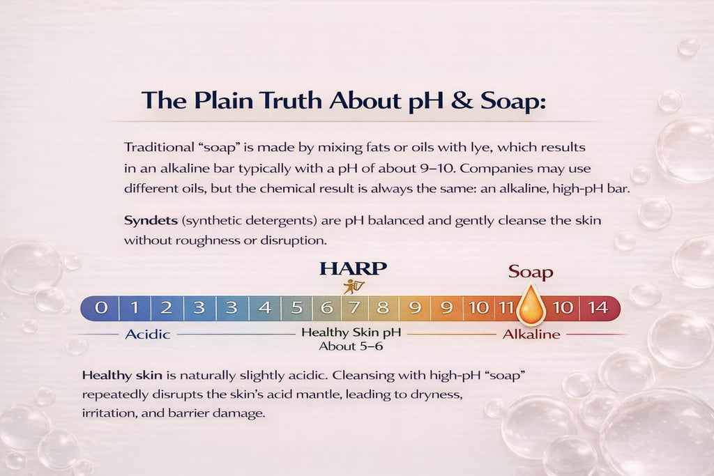 HARP® Fragrance Free Body Wash Bar – pH Balanced (5.0–6.0) Syndet Cleanser, No Lye, Non-Comedogenic, Gentle for Sensitive & Dry Skin, With Shea Butter & Borage Oil. 3-5oz Bars.