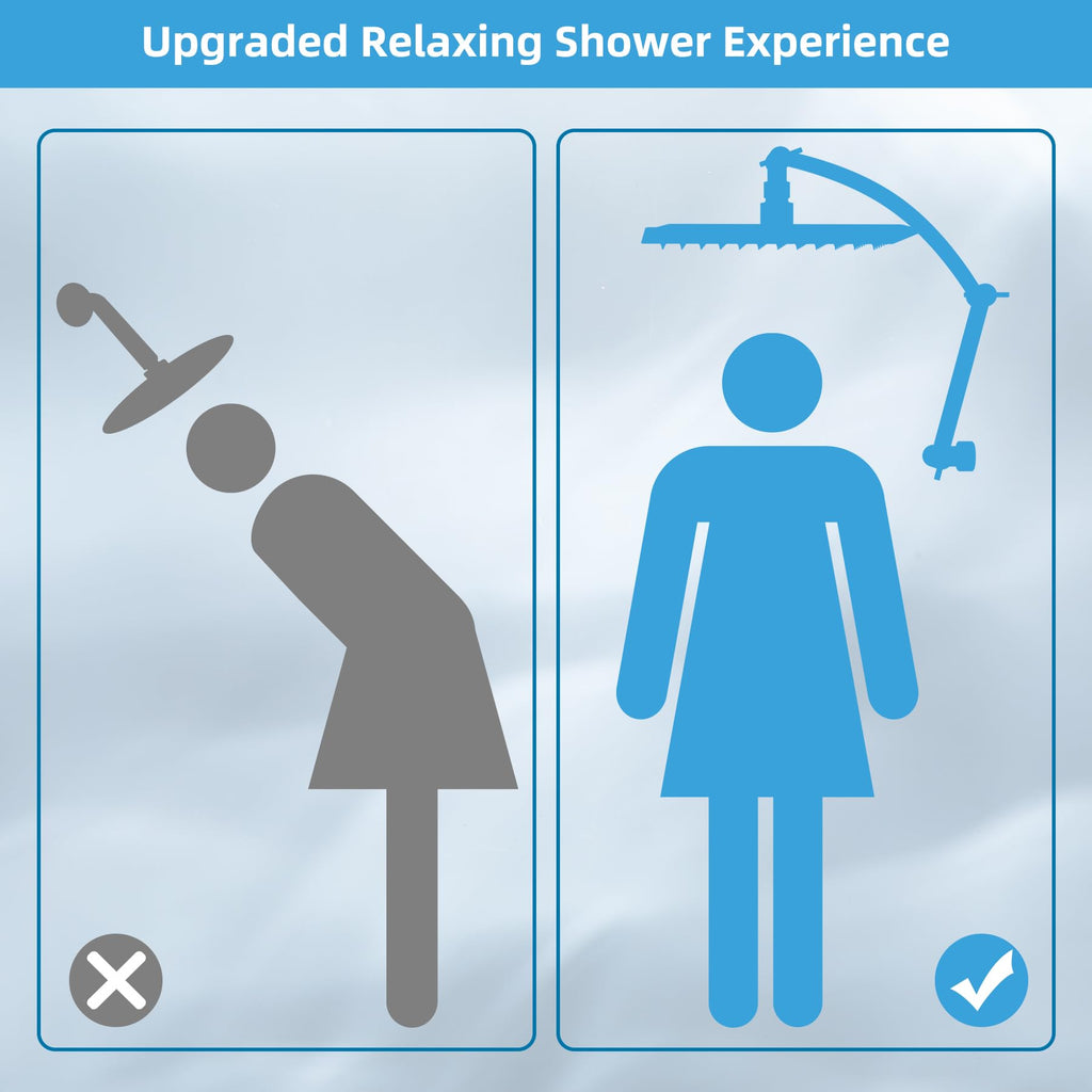 Hibbent All Metal 10'' Rain Shower Head with 16'' Extension Arm, Chrome