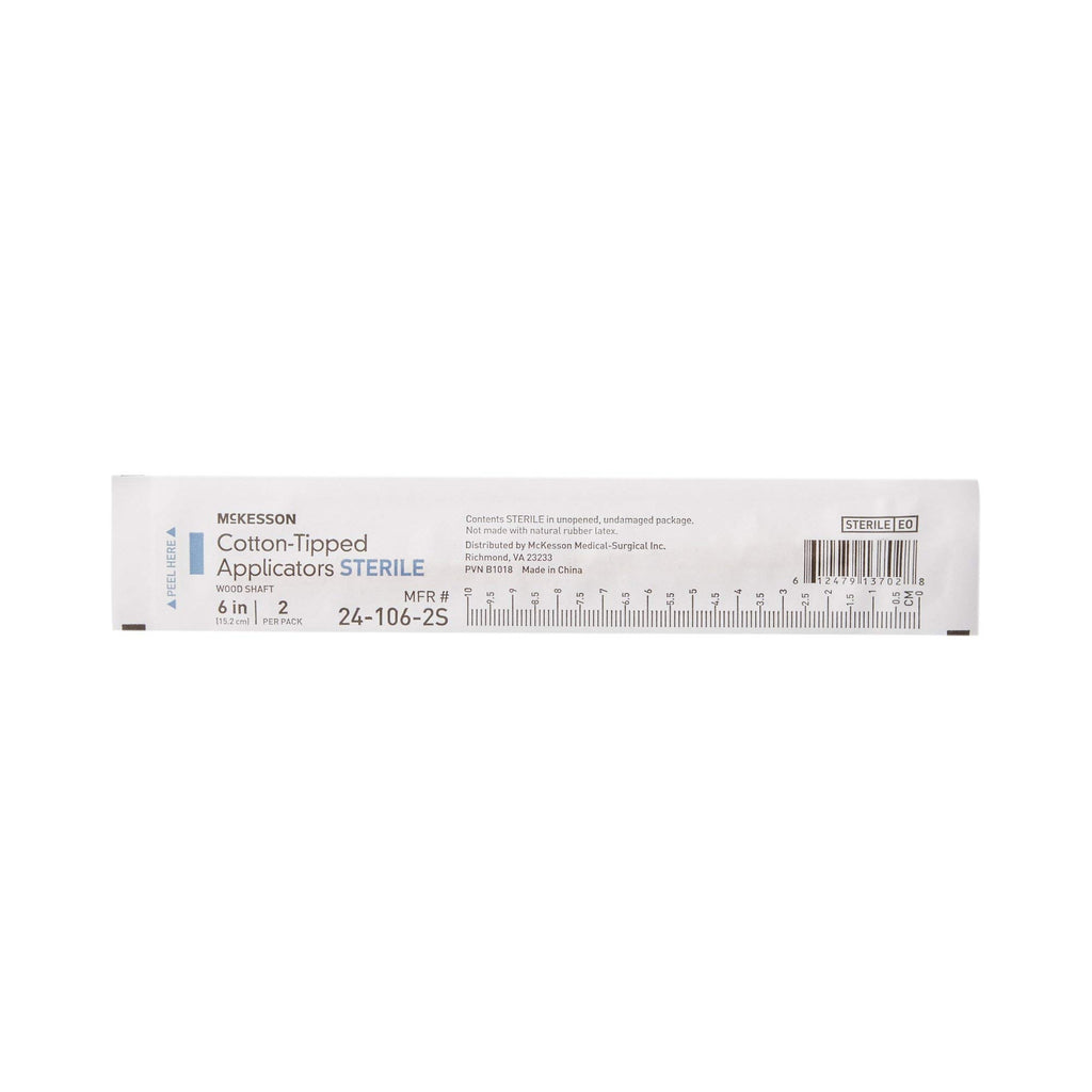 McKesson Sterile Cotton Tipped Applicators, Cleaning, 6 in, 200 ct